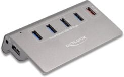 DeLOCK 64182 interface hub USB 3.2 Gen 2 (3.1 Gen 2) Type-A 10 Mbit/s Grijs