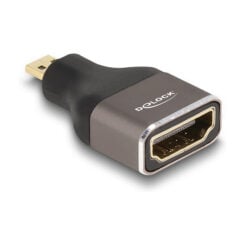 DeLOCK 60079 tussenstuk voor kabels HDMI Micro-D HDMI Goud, Grijs