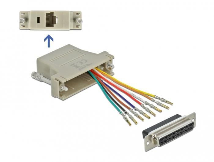 DeLOCK 65600 tussenstuk voor kabels D-Sub RJ45 Grijs