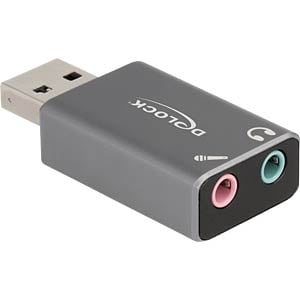DeLOCK 66633 tussenstuk voor kabels USB 2.0 Type-A 3.5 mm 3 pin, Grijs