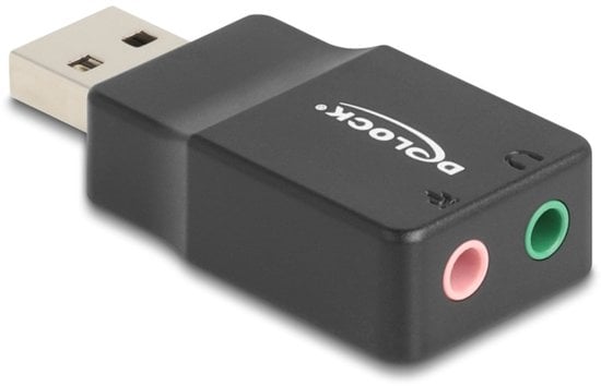 DeLOCK 66634 tussenstuk voor kabels USB 2.0 Type-A 2 x 3.5 mm 3 pin Zwart