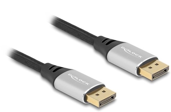 DeLOCK 80634 DisplayPort kabel 2 m Zwart, Zilver