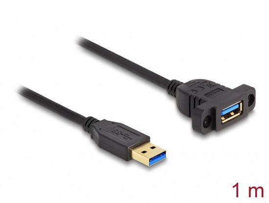DeLOCK 87855 USB-kabel USB 3.2 Gen 1 (3.1 Gen 1) 1 m USB A Zwart