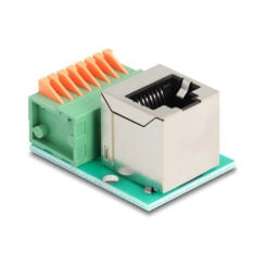 DeLOCK 90653 tussenstuk voor kabels RJ45 8 pin terminal block Groen, Zilver