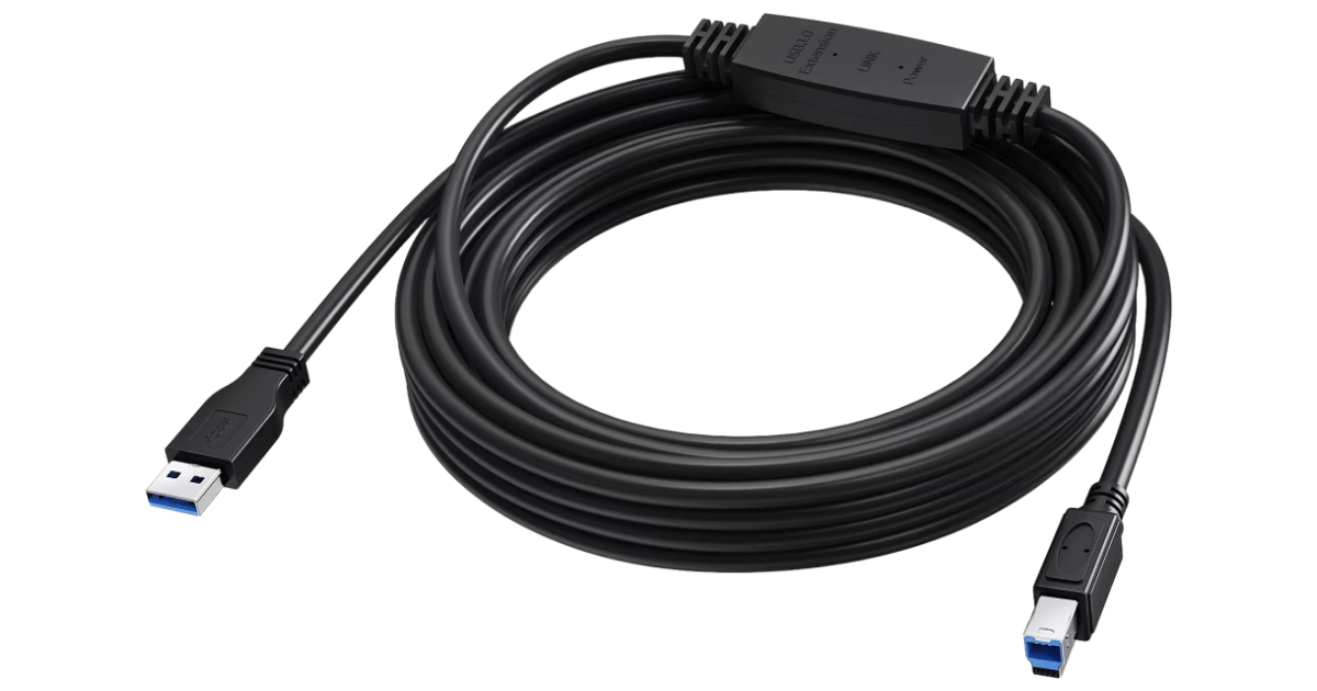 VISION 5 m Black USB 3.0 booster cable
