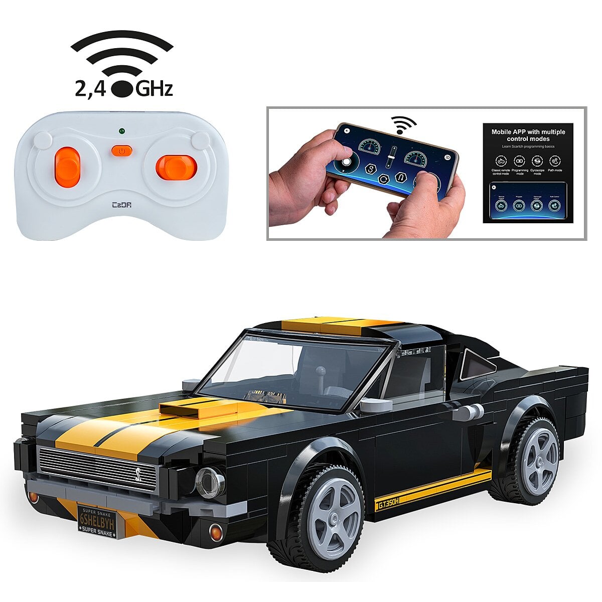 Jamara CaDA Shelby GT350 H radiografisch bestuurbaar model Auto Elektromotor 1:20