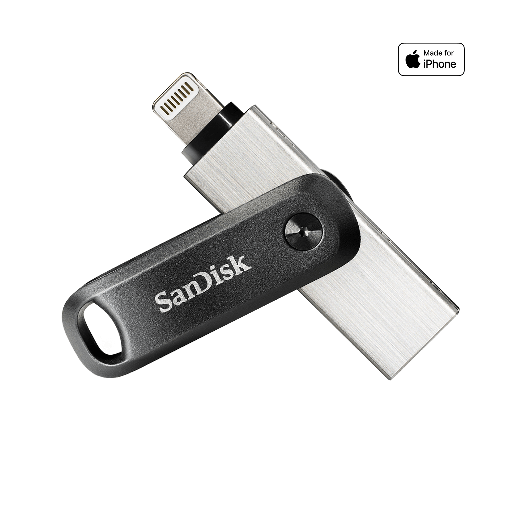 SanDisk iXpand USB flash drive 64 GB USB Type-A / Lightning 3.2 Gen 2 (3.1 Gen 2) Zwart, Zilver