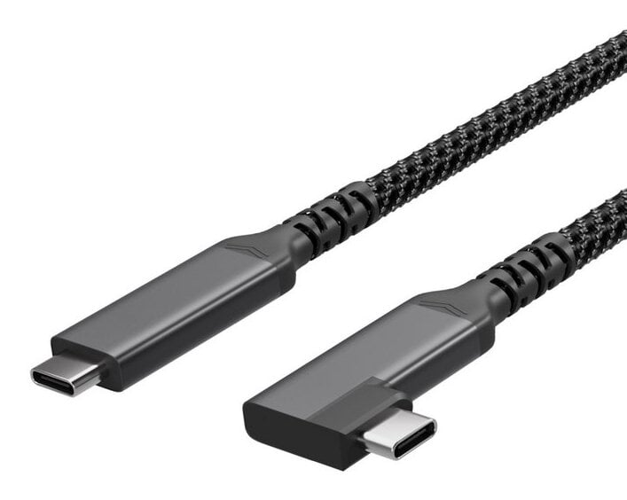 Shiverpeaks USB-C oplaadkabel USB C/C 3.2 100W PD Textil 90°1m