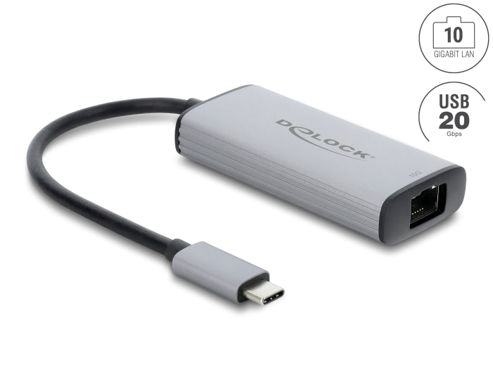 DELOCK USB Type-C netwerk Adapter 10 Gigabit LAN 1 x RJ45