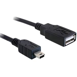 DeLOCK 82905 USB-kabel USB 2.0 0,5 m USB A Mini-USB B Zwart
