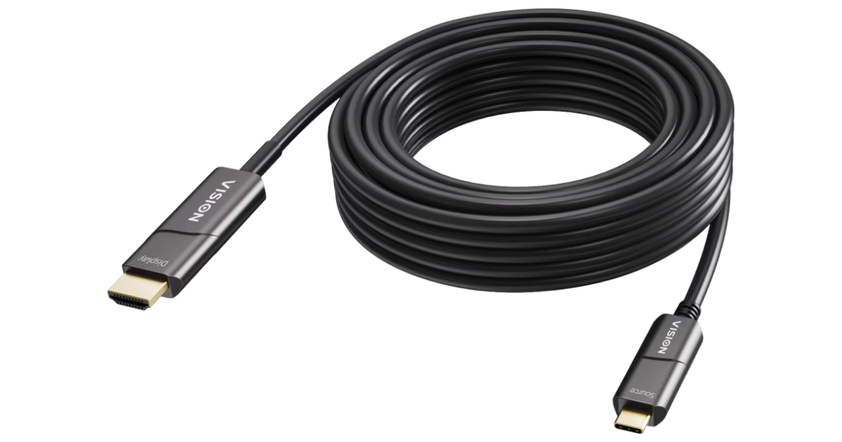 VISION 15m Black USB-C to HDMI 4K Cable