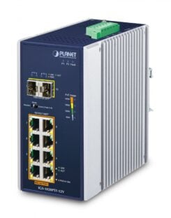 PLANET IP30 Ind 8-P 10/100/1000T Unmanaged Gigabit Ethernet (10/100/1000) Power over Ethernet (PoE) Blauw, Wit