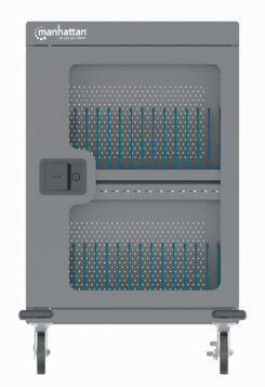Manhattan USB-C laadtrolley (laadkast) voor 32 apparaten (iPad tot 13", MacBook Air tot 15", Chromebook tot 15,6"), ook voor tablets en smartphones, vakken 404×27,6×283 mm, laadkabels niet inbegrepen (USB-C-kabel 354868 aanbevolen), afsluitbaar - Afbeelding 4