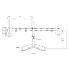 ACT Monitorarm 32", op voet, 2 schermen, Essentials - Afbeelding 6