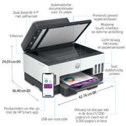 HP Smart Tank 7605 Draadloos All-in-One Kleur Printer, Dubbelzijdig printen; Kopieerapparaat, Scanner - Afbeelding 6