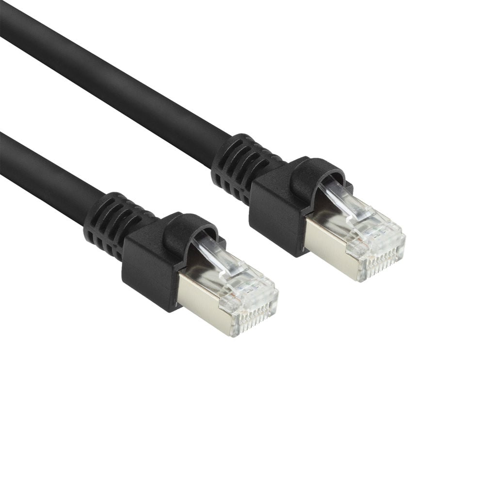 ACT Zwart 10 meter S/FTP CAT7 PUR flex patchkabel snagless met RJ45 connectoren (CAT6A compliant)