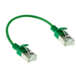 ACT Groene 0,15 meter LSZH U/FTP CAT6A datacenter slimline patchkabel snagless met RJ45 connectoren - Afbeelding 3