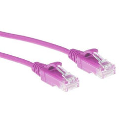 ACT Roze 2 meter LSZH U/UTP CAT6 datacenter slimline patchkabel snagless met RJ45 connectoren - Afbeelding 2