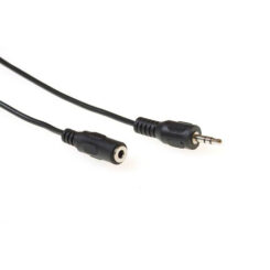 ACT 5 meter audio aansluitkabel 1x 3.5mm stereo jack male - 1x 3.5mm stereo jack female - Afbeelding 2