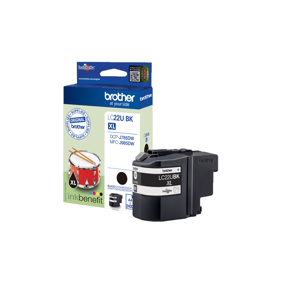 Brother LC22UBK inktcartridge 1 stuk(s) Origineel Hoog (XL) rendement Zwart - Afbeelding 2