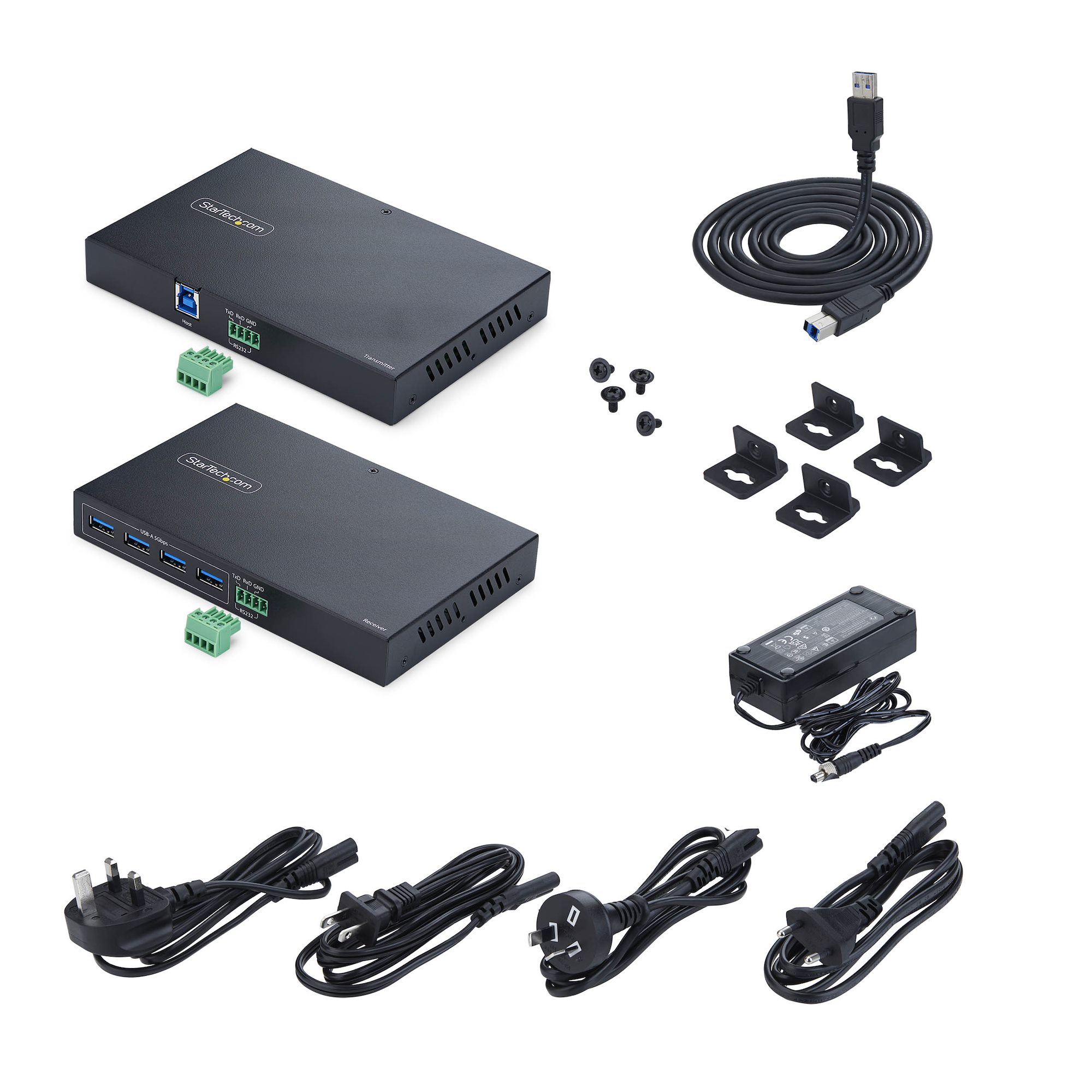 StarTech.com 4-Port USB 3.0 Extender over Ethernet tot 100m via Cat6a / Cat7 / Cat8 RJ45 Kabel, Uitbreiding voor Remote USB Apparatuur, 4x USB-A 5Gbps Hub, TAA - Afbeelding 5