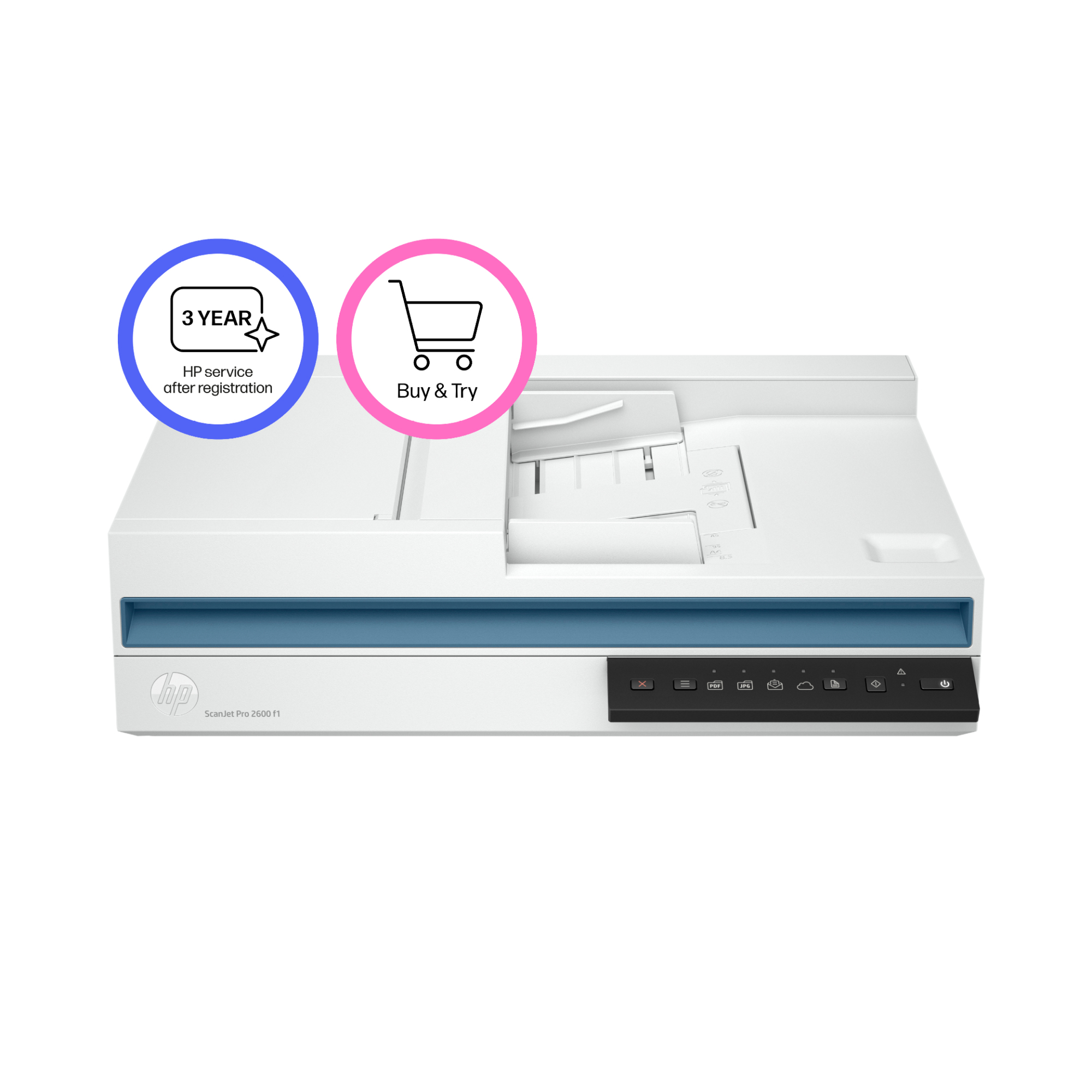 HP ScanJet Pro 2600 f1 Flatbed scanner 1200 x 1200 DPI A4 Wit - Afbeelding 3