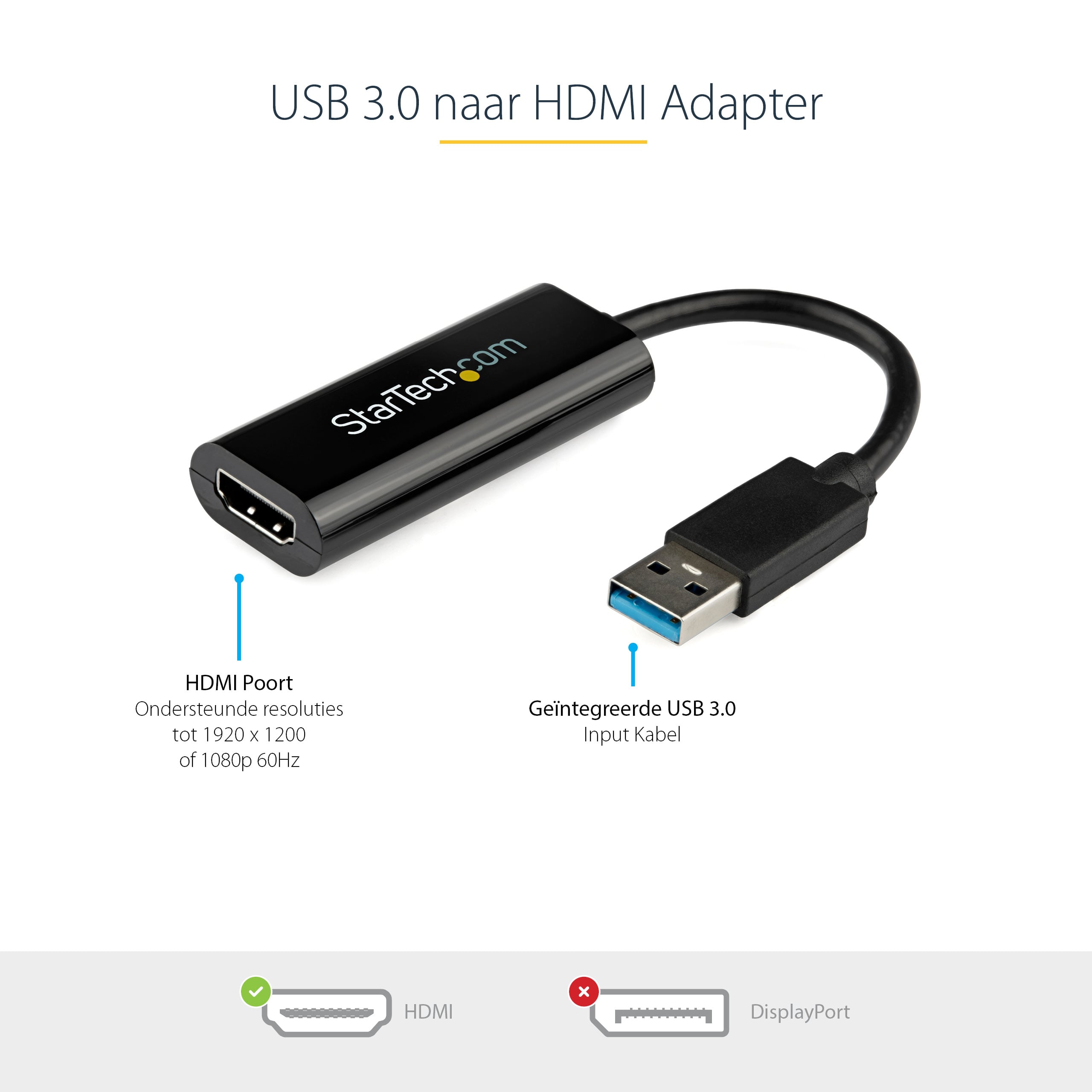 StarTech.com USB 3.0 naar HDMI Adapter, USB naar HDMI Monitor Converter voor Windows, 1080P (niet compatibel met macOS/ChromeOS/Linux) - TAA - Afbeelding 6