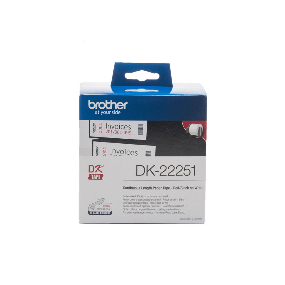Brother DK-22251 labelprinter-tape Zwart en rood op wit - Afbeelding 4