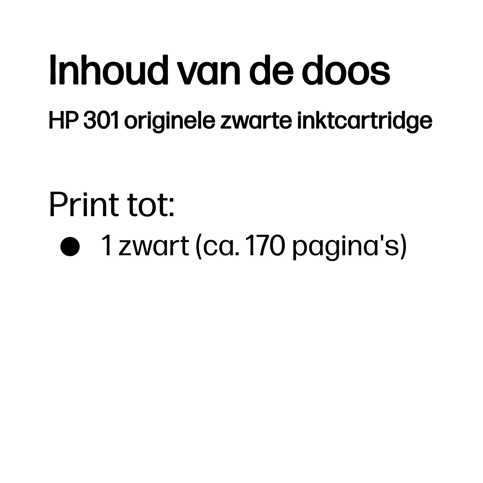 HP 301 originele zwarte inktcartridge - Afbeelding 4