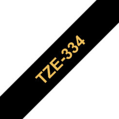 Brother TZE-334 labelprinter-tape Goud op zwart - Afbeelding 2