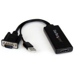 StarTech.com VGA-naar-HDMI-adapter met USB-audio & -voeding – draagbare VGA-naar-HDMI-converter – 1080p