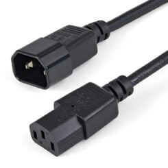 StarTech.com 1m Stroom Verlengkabel, C14 naar C13 Voedingskabel, 10A 125V, 18AWG, Computer Stroomkabel, IEC-320-C14 naar IEC-320-C13 AC Verlengkabel voor Netvoeding, UL-Listed - Afbeelding 2