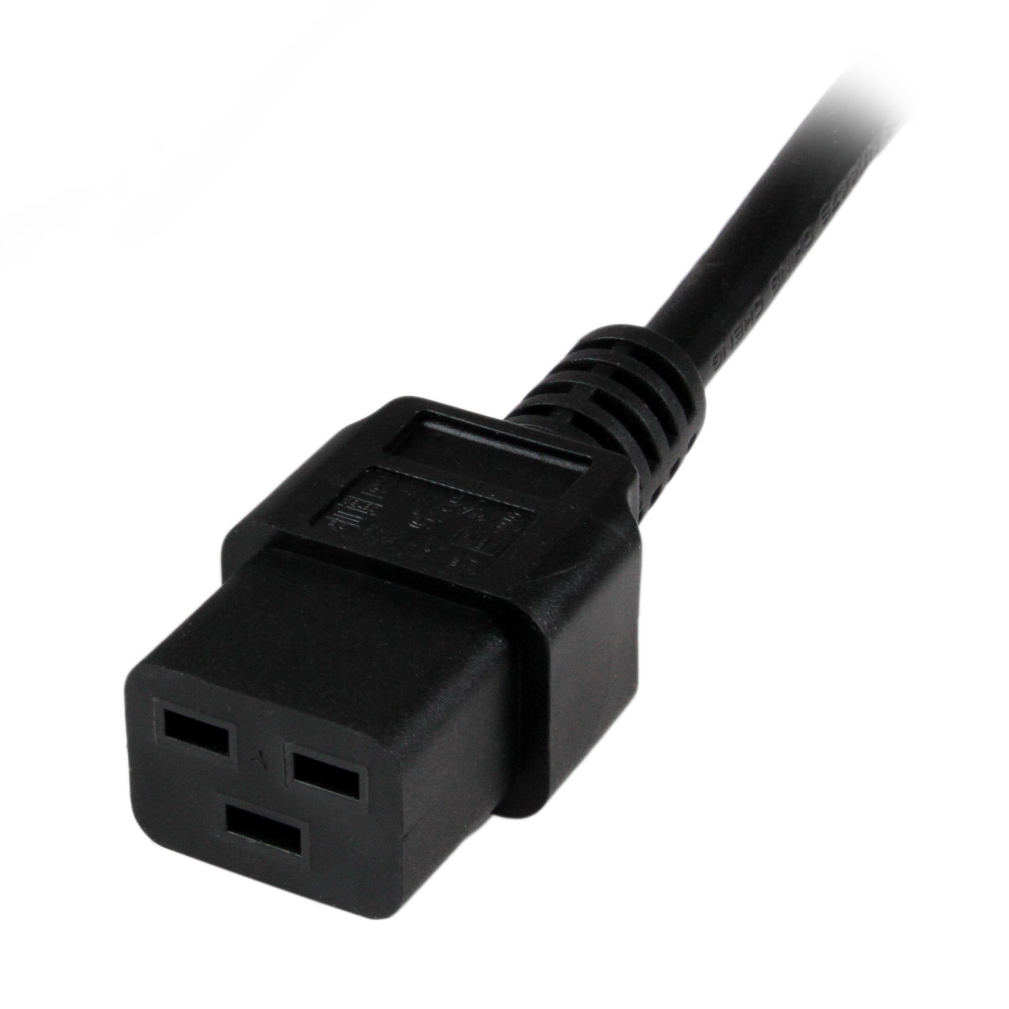 StarTech.com 2m Computer Stroomkabel, 16AWG, EU Schuko naar C19, 16A 250V, Zwart, AC Vervangkabel, Printer Voedingskabel, PC Power Supply Kabel, TV/Monitor Electriciteitssnoer, UL-Listed - Afbeelding 5