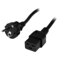 StarTech.com 2m Computer Stroomkabel, 16AWG, EU Schuko naar C19, 16A 250V, Zwart, AC Vervangkabel, Printer Voedingskabel, PC Power Supply Kabel, TV/Monitor Electriciteitssnoer, UL-Listed