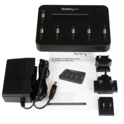 StarTech.com Standalone 1 naar 5 USB Thumb Drive Cloner en Wisser, Multiple USB Flash Drive Kloner,System/File/Whole-Drive Copy aan 1.5 GB/min, Single en 3-Pass Erase, LCD Display - Afbeelding 5