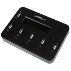 StarTech.com Standalone 1 naar 5 USB Thumb Drive Cloner en Wisser, Multiple USB Flash Drive Kloner,System/File/Whole-Drive Copy aan 1.5 GB/min, Single en 3-Pass Erase, LCD Display