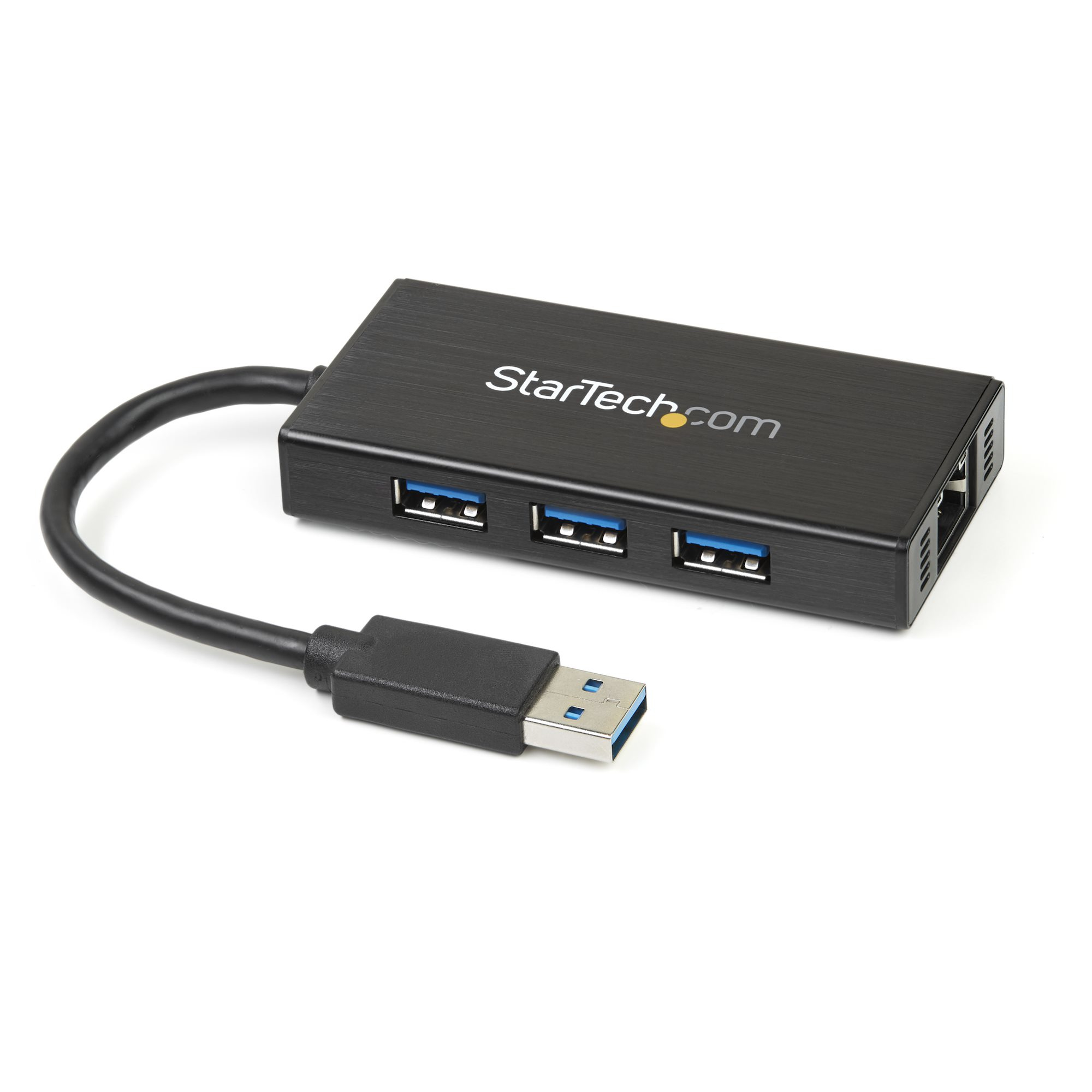 StarTech.com 3-poorts draagbare USB 3.0-hub plus Gigabit Ethernet - 5Gbps - aluminium met geintegreerde kabel - Afbeelding 2