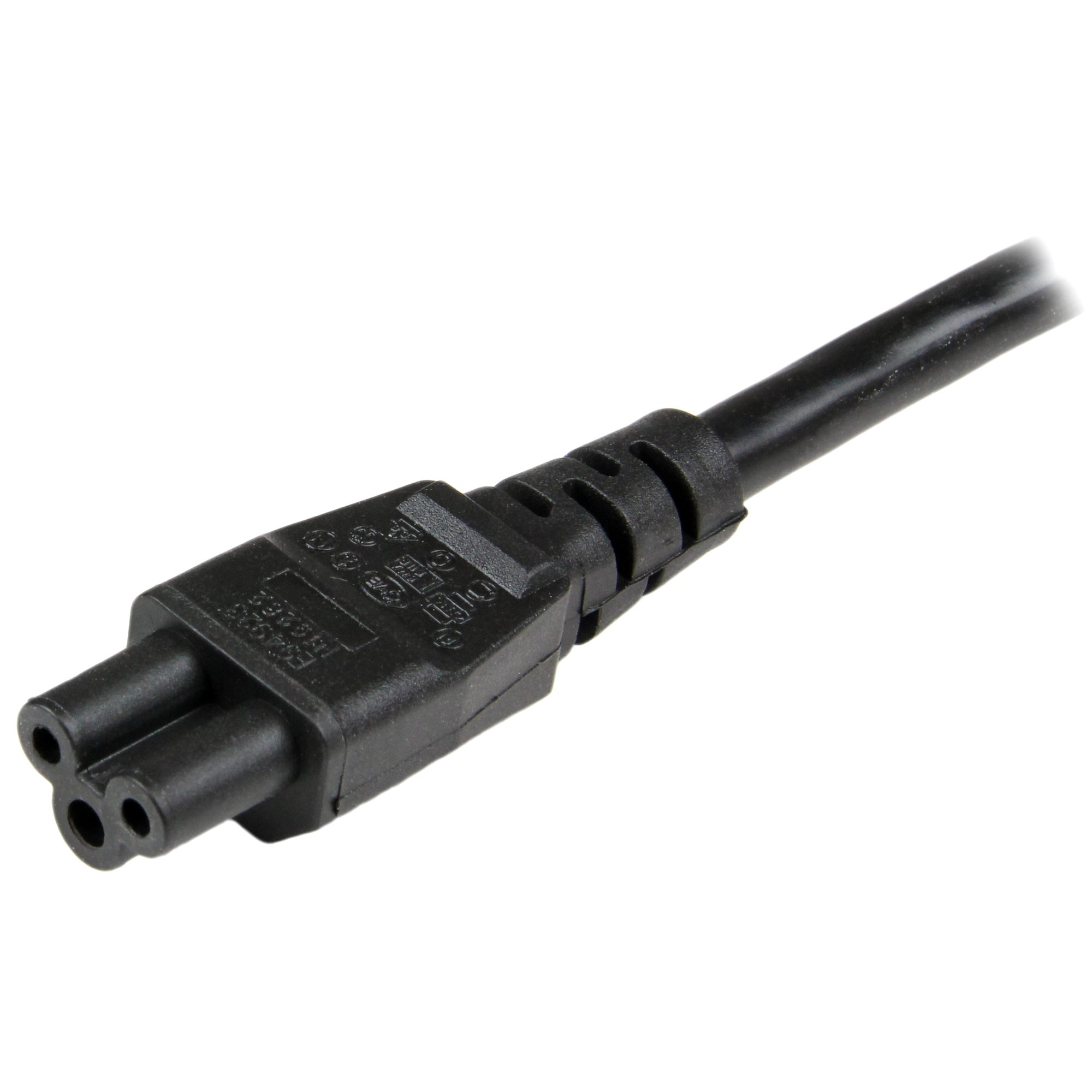 StarTech.com 1m Laptop Stroomkabel, EU Schuko naar C5, 2.5A 250V, 18AWG, Notebook / Laptop AC Vervangkabel, Power Brick Kabel, Laptop Lader Kabel, Clover Leaf/Mickey Mouse Electriciteitssnoer - Afbeelding 4