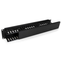 StarTech.com 2U Horizontale Kabelgoot met Deksel voor 19" Server Rack - Vingergoot Kabelmanagement Paneel met Open Sleuven - Raceway Panel voor Wegwerken Kabels - Afbeelding 3