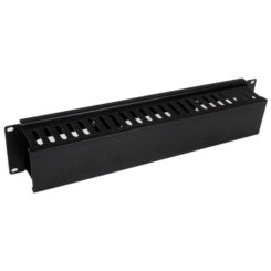 StarTech.com 2U Horizontale Kabelgoot met Deksel voor 19" Server Rack - Vingergoot Kabelmanagement Paneel met Open Sleuven - Raceway Panel voor Wegwerken Kabels