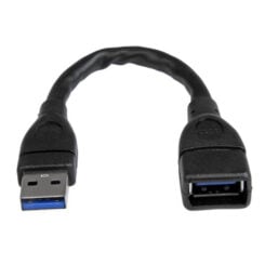 StarTech.com USB 3.0 (5Gbps) A naar A verlengkabel mannelijk / vrouwelijk - 15cm - zwart
