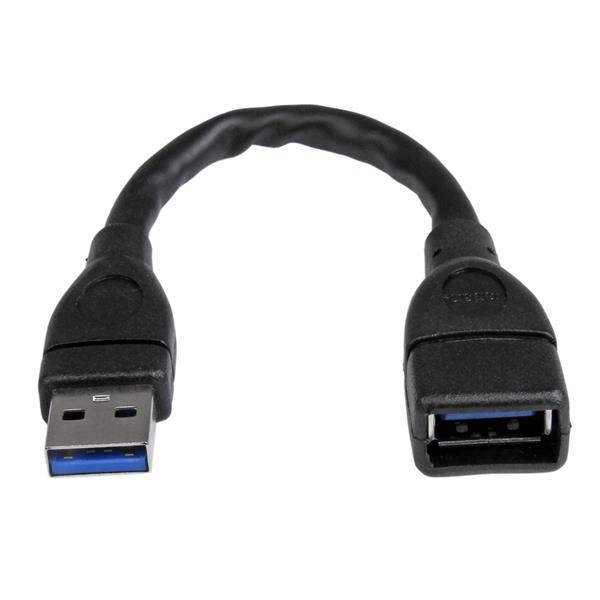StarTech.com USB 3.0 (5Gbps) A naar A verlengkabel mannelijk / vrouwelijk - 15cm - zwart