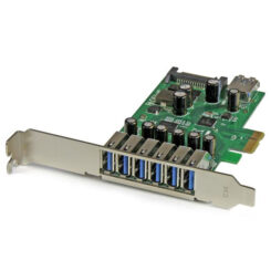 StarTech.com 7 Port PCI Express USB 3.0 Kaart - 5Gbps - Standard & Low-Profile - SATA - UASP Support - 1 Intern & 6 Extern Poorten