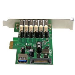 StarTech.com 7 Port PCI Express USB 3.0 Kaart - 5Gbps - Standard & Low-Profile - SATA - UASP Support - 1 Intern & 6 Extern Poorten - Afbeelding 4
