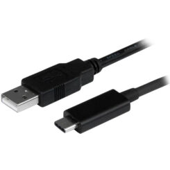 StarTech.com 1m USB-A naar USB-C Laadkabel, Charge & Sync, 3A, USB 2.0, USB-IF Gecertificeerd - Zwarte USB Oplaadkabel