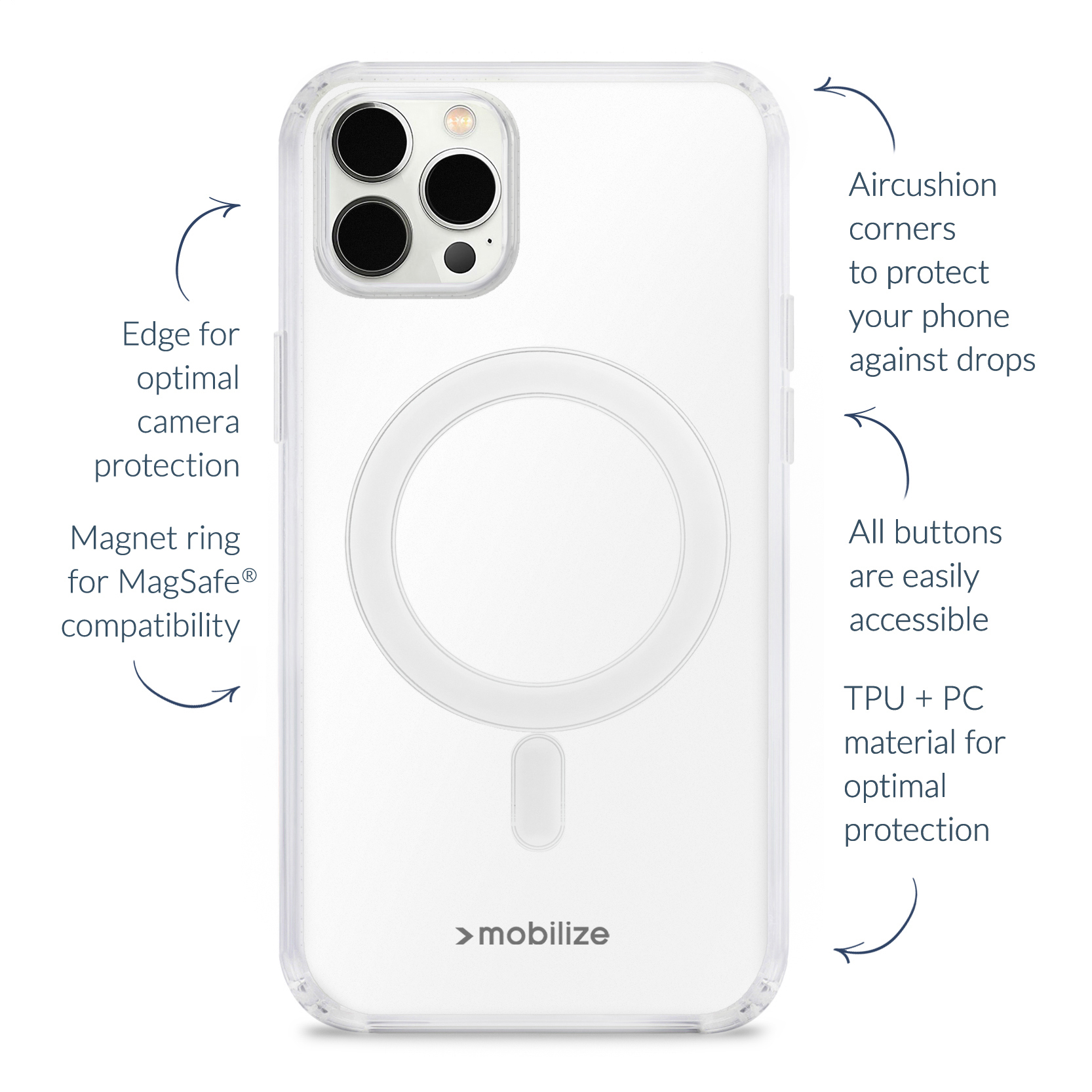 Mobilize Magsafe Compatible Naked Protection Case for Apple iPhone 12/12 Pro Clear - Afbeelding 7