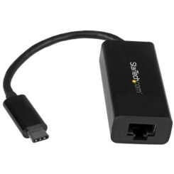 StarTech.com USB-C naar Gigabit Ethernet Adapter, Zwart, Thunderbolt 3 / 4 Compatibel, Windows & Mac , USB Type-C naar RJ45 LAN GbE Netwerkadapter