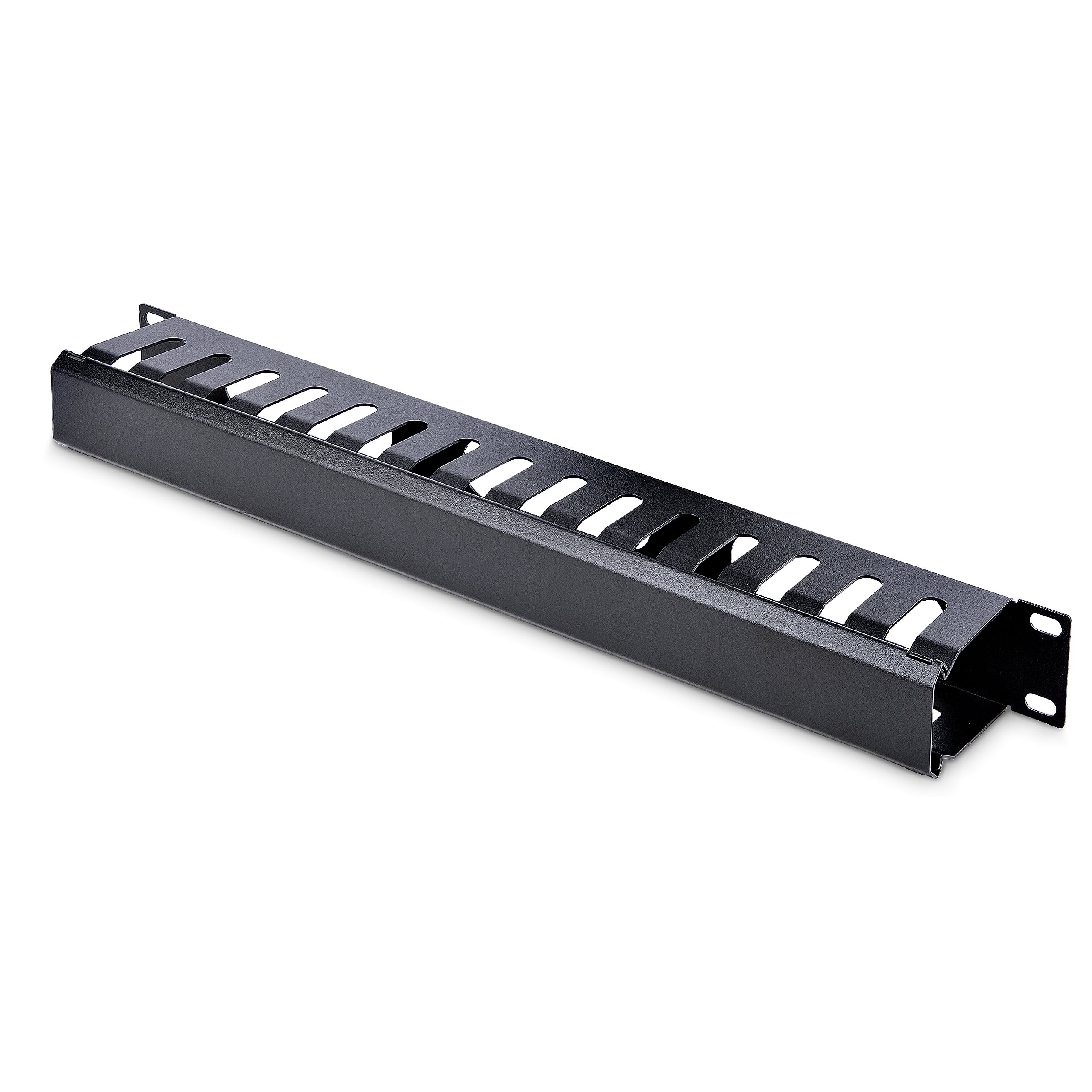 StarTech.com 1U Horizontale Kabelgoot met Deksel voor 19" Server Rack - Vingergoot Kabelmanagement Paneel met Open Sleuven - Raceway Panel