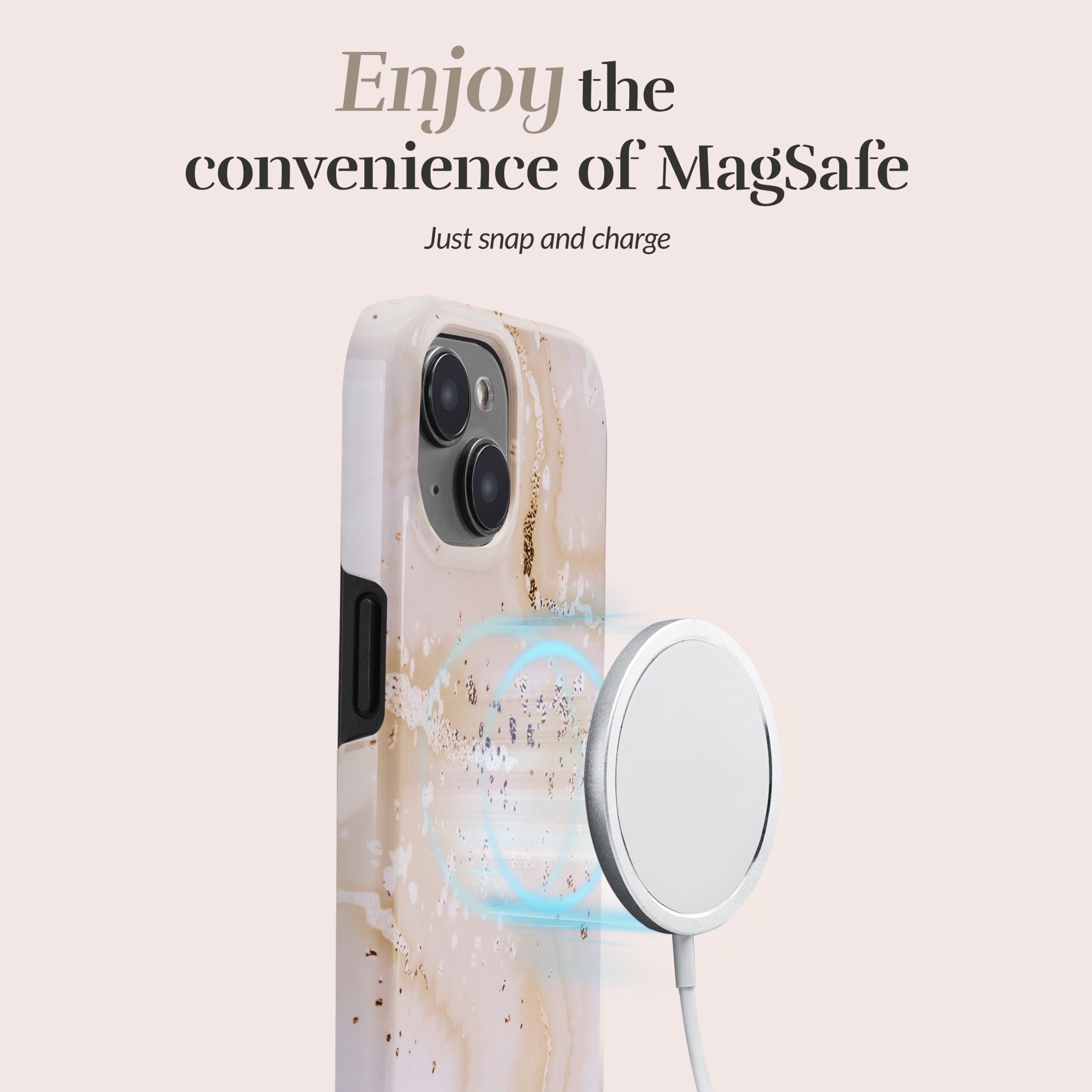 MIO Gold Marble Magsafe Compatible for iPhone 15 Pro Max - Afbeelding 2
