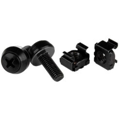 StarTech.com 50-Pack M6 12mm Schroeven, Kooimoeren en Installatietool, Montagekit voor 19" of 10" Server Racks, Kasten en Behuizingen met Vierkante Gaten, Zwart - TAA
